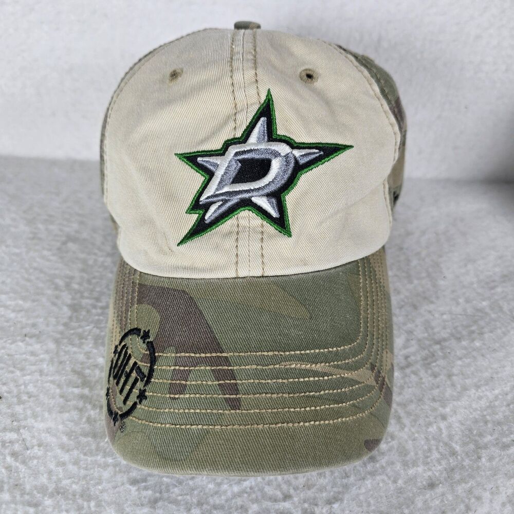 RARE '47 NHL Dallas Stars Hockey Baseball Hats Camo Military Adjustable